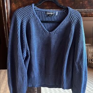 Repeat Deep Blue V-Neck Sweater 38/S